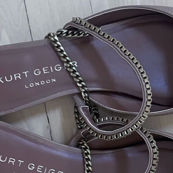 KURT GEIGER Polly Pointed Toe Leather Mule - Light/ Pastel Tan Brown 38.5 - Picture 9 of 9